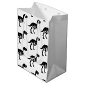 Speciale unieke dinosaurus skelet cadeau tas medium cadeauzakje (Voorkant Gekanteld)