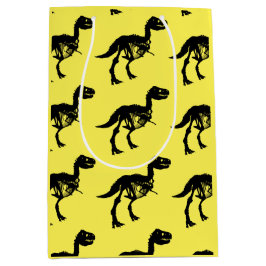 Speciale unieke dinosaurus skelet cadeau tas medium cadeauzakje
