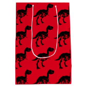 Speciale unieke dinosaurus skelet cadeau tas medium cadeauzakje (Achterkant)