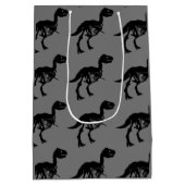 Speciale unieke dinosaurus skelet cadeau tas medium cadeauzakje (Achterkant)