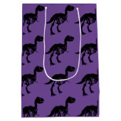 Speciale unieke dinosaurus skelet cadeau tas medium cadeauzakje (Achterkant)