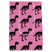 Speciale unieke dinosaurus skelet cadeau tas medium cadeauzakje (Achterkant)