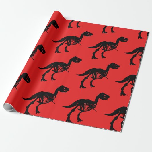 Speciale unieke dinosaurus skelet inpakpapier (Uitgerold)