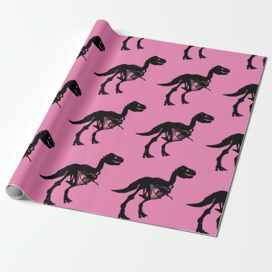 Speciale unieke dinosaurus skelet inpakpapier (Uitgerold)