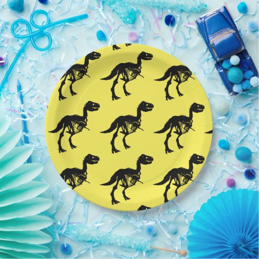 Speciale unieke dinosaurus skelet partij borden papieren bordje (Feest)