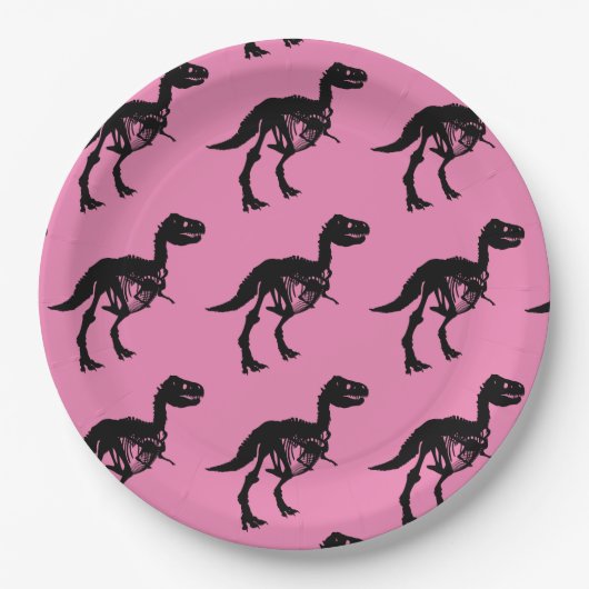 Speciale unieke dinosaurus skelet partij borden papieren bordje (Voorkant)