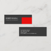 Speciale unieke grijze rode legante moderne mini visitekaartje (Voorkant / Achterkant)