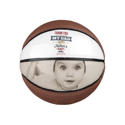 Speciale unieke vaders Dag Fotocadeau Basketbal (Voorkant)