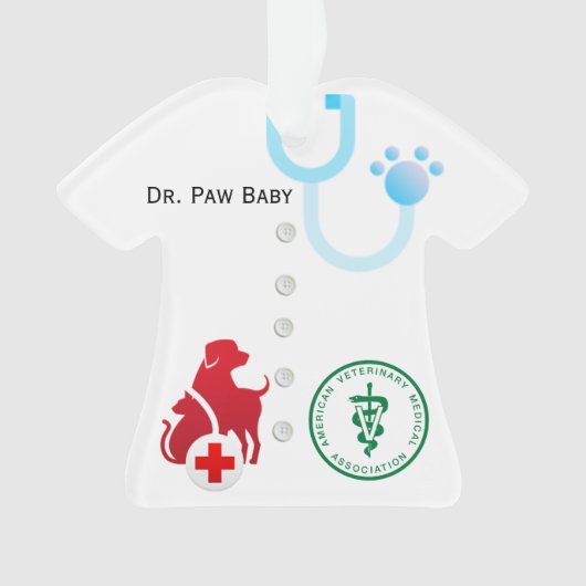 Speciale unisex Lab Coat Veterinarian Tree Ornament (voorkant)