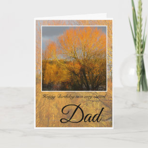 Speciale vader Birthday, Sunkust Winter Trees. Kaart