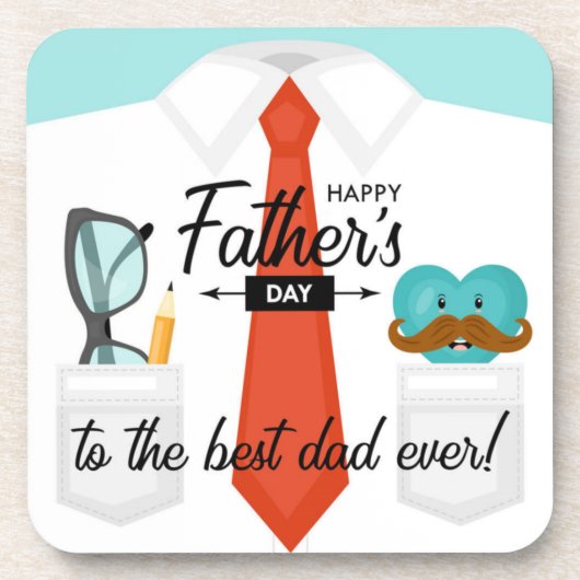 Speciale vaders dag groeten beste vader ooit bier onderzetter (Voorkant)