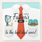 Speciale vaders dag groeten beste vader ooit glazen onderzetter (Voorkant)