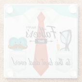 Speciale vaders dag groeten beste vader ooit glazen onderzetter (Achterkant)