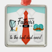 Speciale vaders dag groeten beste vader ooit metalen ornament (Voorkant)