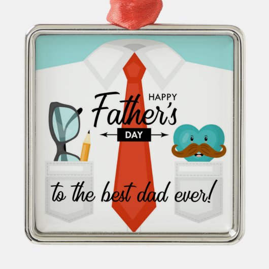 Speciale vaders dag groeten beste vader ooit metalen ornament (Voorkant)