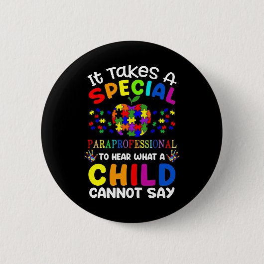 Speciale vakkennis voor autisme ronde button 5,7 cm (Voorkant)