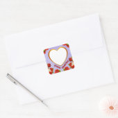 Speciale Valentijn, Rozen en Lijst Foto toevoegen Vierkante Sticker (Envelop)