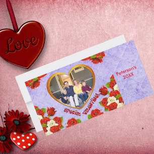 Speciale Valentijnen Rozen Harde Lijst Fotokaart Feestdagenkaart