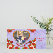 Speciale Valentijnen Rozen Harde Lijst Fotokaart Feestdagenkaart (Staand voorkant)