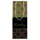 Speciale Verjaardag Moderne Wijn Gift Bag Cadeautas (Achterkant)