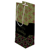 Speciale Verjaardag Moderne Wijn Gift Bag Cadeautas (Achterkant Gekanteld)