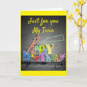 SPECIALE VERJAARDAG VOOR ***MIJN TWEELING MET LIEF KAART (Gele Bloem)