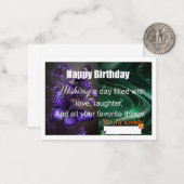 Speciale verjaardagskaart 2 notitiekaartje (Voorkant / Achterkant in situ)