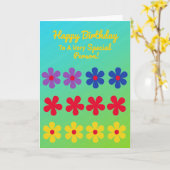 Speciale verjaardagskaart met verloop kaart (Gele Bloem)