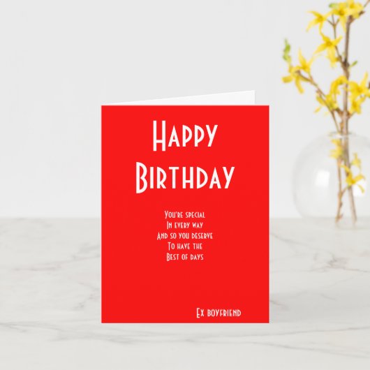 Speciale verjaardagskaarten ex vriendje kaart (Gele Bloem)