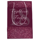 Speciale verjaardagskaarttas 18e medium cadeauzakje (Voorkant)