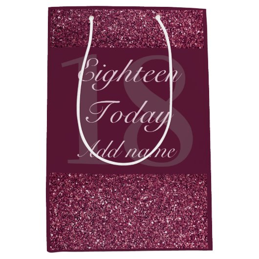 Speciale verjaardagskaarttas 18e medium cadeauzakje (Voorkant)