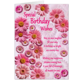 Speciale Verjaardagswensen Roze Daisies