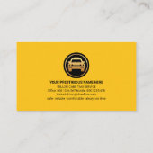 Speciale verticale gele taxistaven visitekaartje (Achterkant)