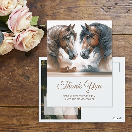 Speciale Voeg foto toe Trouwen Dank u Briefkaart