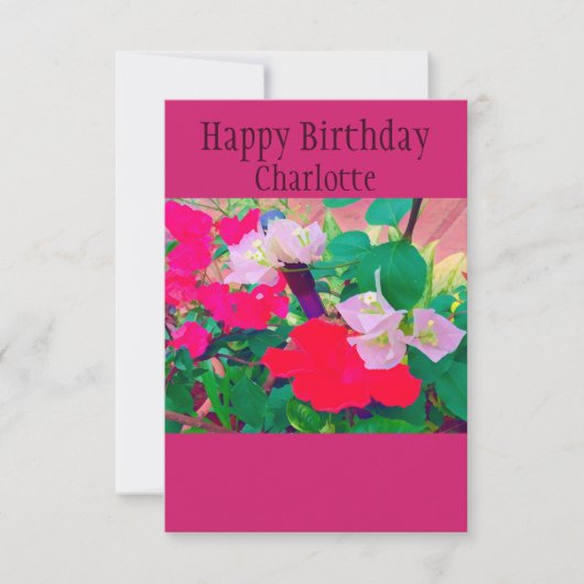 Speciale vogeldag Rode Hibiscus Waterverf Kaart (Voorkant)