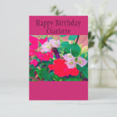 Speciale vogeldag Rode Hibiscus Waterverf Kaart (Staand voorkant)