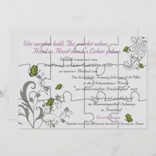 Speciale volgorde "Mock" Puzzle Kaart-12 stuks (Voorkant / Achterkant)