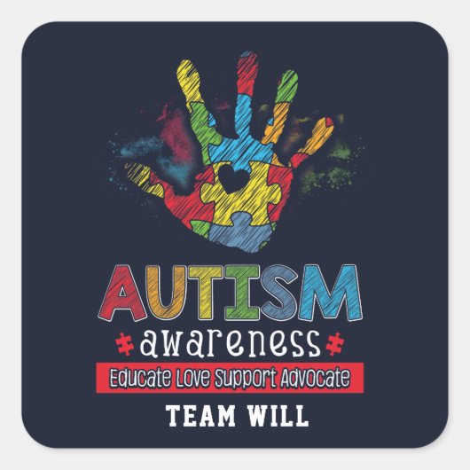 Speciale voorlichting autisme Advocate Vierkante Sticker (Voorkant)