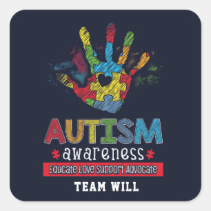 Speciale voorlichting autisme Advocate Vierkante Sticker