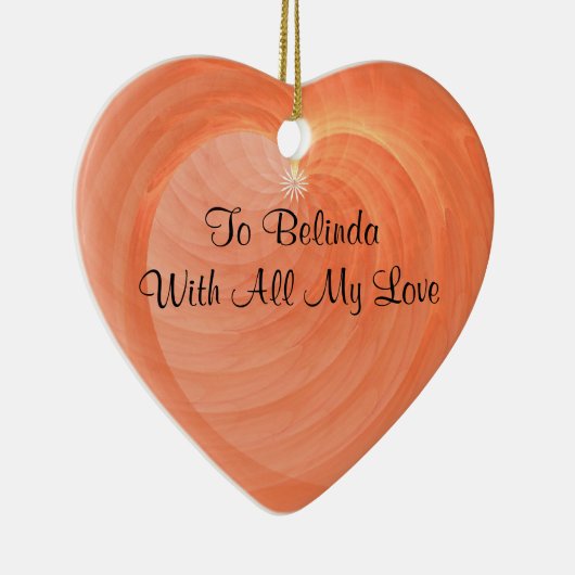 Speciale voorvallen Romantic Ribbed Heart Keepomwi Keramisch Ornament (Rechts)