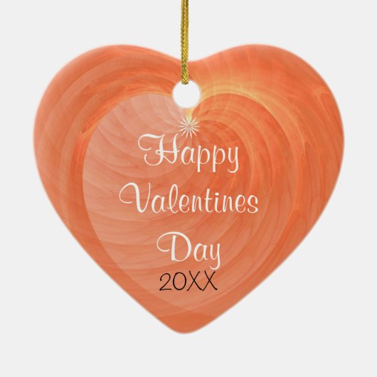 Speciale voorvallen Romantic Ribbed Heart Keepomwi Keramisch Ornament (Achterkant)