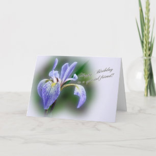 Speciale vriend(in): Birthday Blue Flag Iris Wildf Kaart