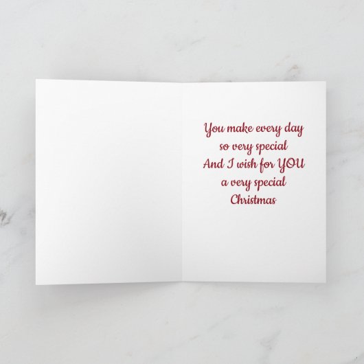 SPECIALE VRIEND MAAKT CHRISTMAS SPECIAAL VOOR MIJ FEESTDAGEN KAART (Binnen)