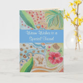 Speciale Vriend Verjaardag Groeten Kaart (Gele Bloem)