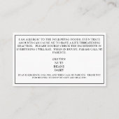 Speciale waarschuwingen over kindervoeding visitekaartje (Achterkant)