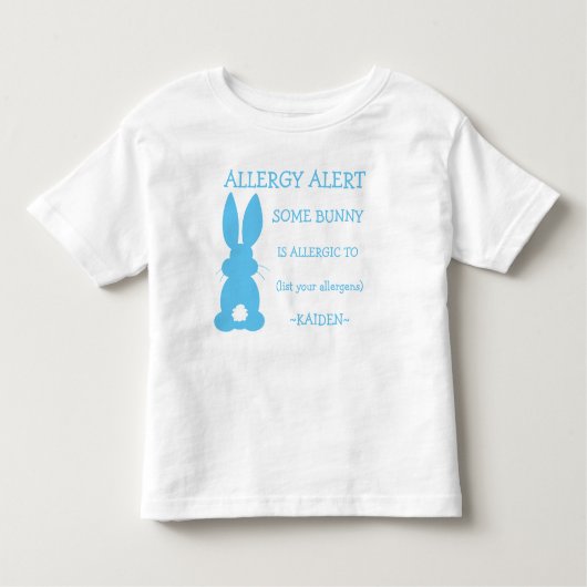 Speciale waarschuwingen voor voedselallergie Blauw Kinder Shirts (Voorkant)