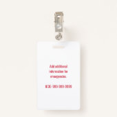 Speciale waarschuwingen voor voedselallergie Kinde Badge (Achterkant met clip)