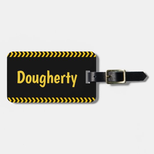 Speciale waarschuwingstape op zwart-wit met naam bagagelabel (Voorkant horizontaal)