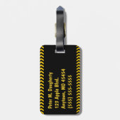 Speciale waarschuwingstape op zwart-wit met naam bagagelabel (Achterkant verticaal)