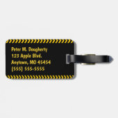 Speciale waarschuwingstape op zwart-wit met naam bagagelabel (Achterkant horizontaal)